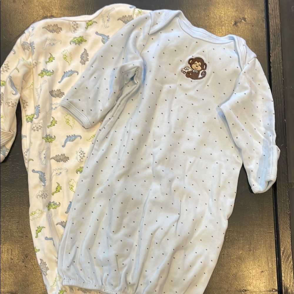 Little Me Blue and White Sleep Sacks Pajamas